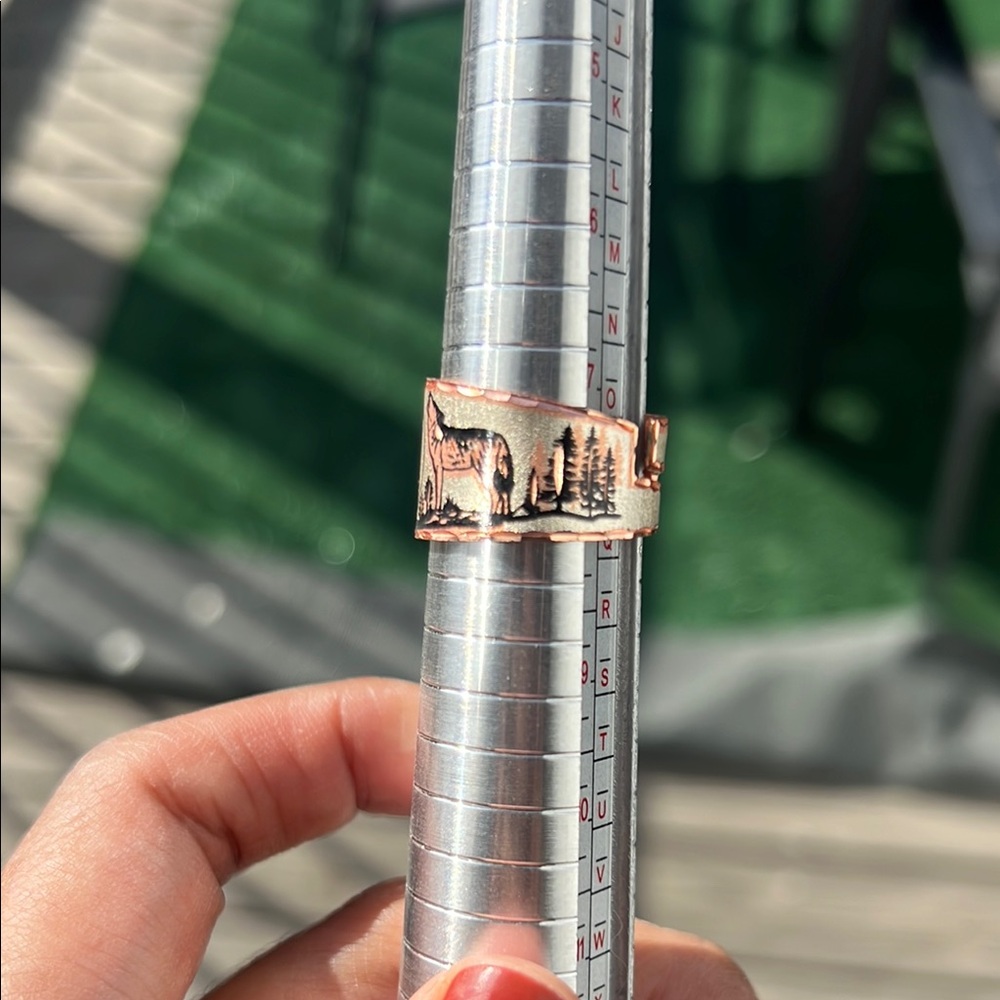 Copper Wolf Design Ring - image 4